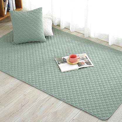 Rynx | Multi Color Simple Rug Cotton Striped Area Carpet Non-Slip Backing Machine Washable Rug for Bedroom
