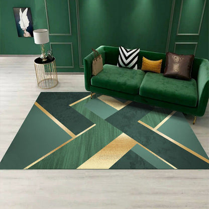 Rynx | Luxury Living Room Rug Multicolor Geometric Pattern Rug Polyester Non-Slip Machine Washable Rug