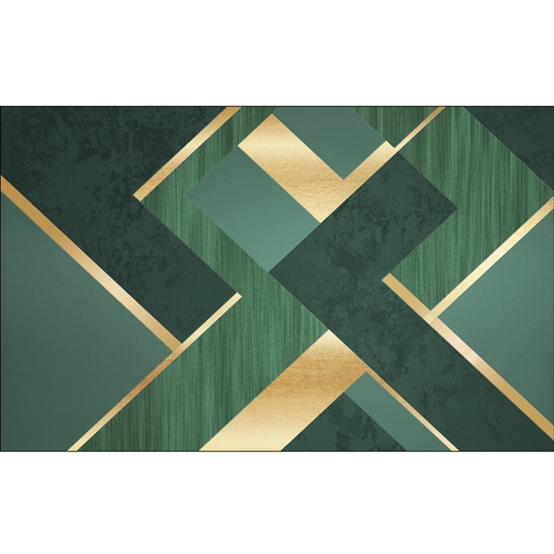 Rynx | Luxury Living Room Rug Multicolor Geometric Pattern Rug Polyester Non-Slip Machine Washable Rug