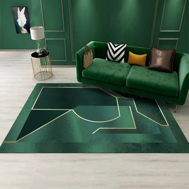 Rynx | Luxury Living Room Rug Multicolor Geometric Pattern Rug Polyester Non-Slip Machine Washable Rug