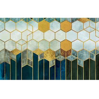 Rynx | Luxury Living Room Rug Multicolor Geometric Pattern Rug Polyester Non-Slip Machine Washable Rug