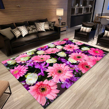 Rynx | Multicolored trendy rug, polypropylene, floral printed rug with non-slip backing, pet-friendly rug for the living room