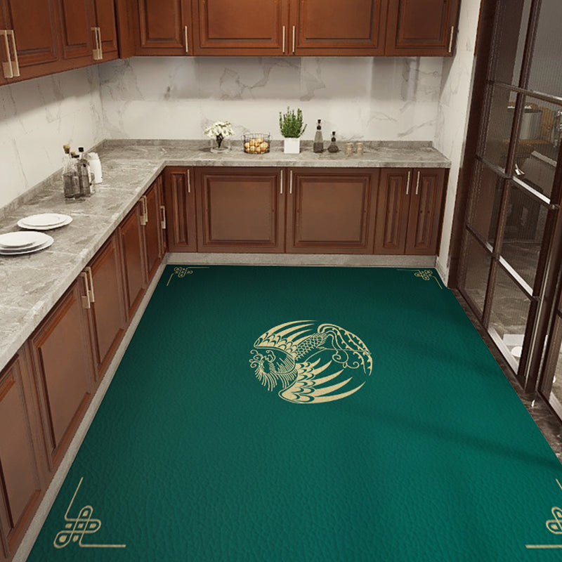 Rynx | Classical Printed Rug Multi Color Oriental Rug PU Leather Stain Resistant Easy Care Anti-Slip Rug for Kitchen