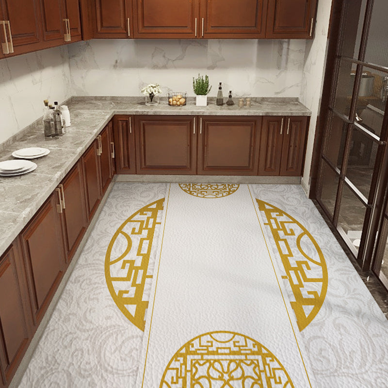 Rynx | Classical Printed Rug Multi Color Oriental Rug PU Leather Stain Resistant Easy Care Anti-Slip Rug for Kitchen