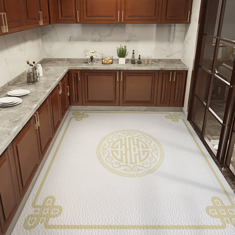 Rynx | Classical Printed Rug Multi Color Oriental Rug PU Leather Stain Resistant Easy Care Anti-Slip Rug for Kitchen