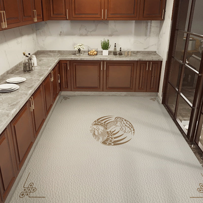 Rynx | Classical Printed Rug Multi Color Oriental Rug PU Leather Stain Resistant Easy Care Anti-Slip Rug for Kitchen
