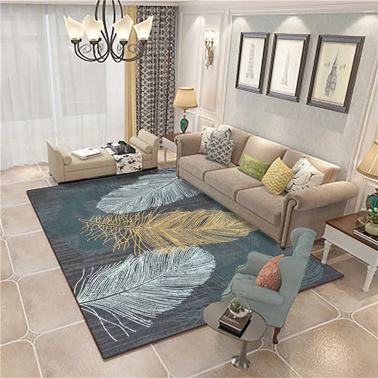 Rynx | Japanese Painting Printed Rug Multi Color Synthetics Rug Non-Slip Backing Pet-Friendly Rug for Drawing Room