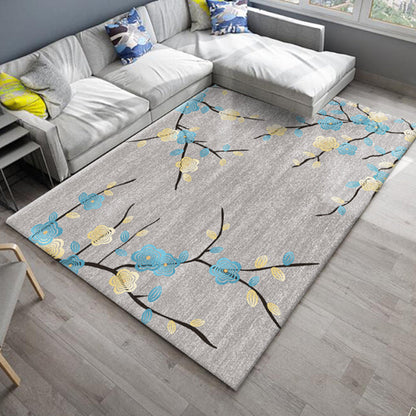 Rynx | Japanese Painting Printed Rug Multi Color Synthetics Rug Non-Slip Backing Pet-Friendly Rug for Drawing Room