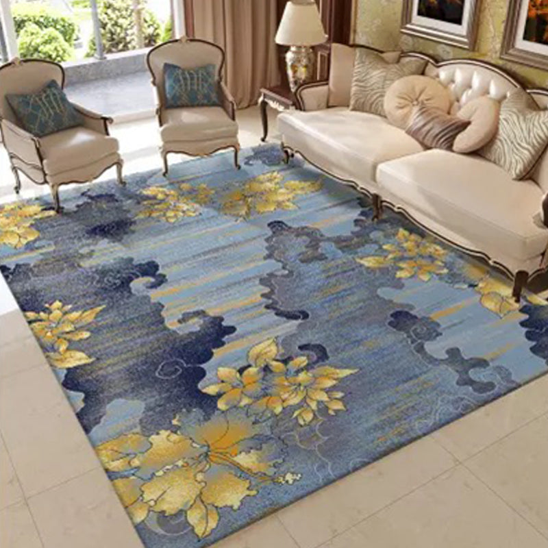 Rynx | Japanese Painting Printed Rug Multi Color Synthetics Rug Non-Slip Backing Pet-Friendly Rug for Drawing Room