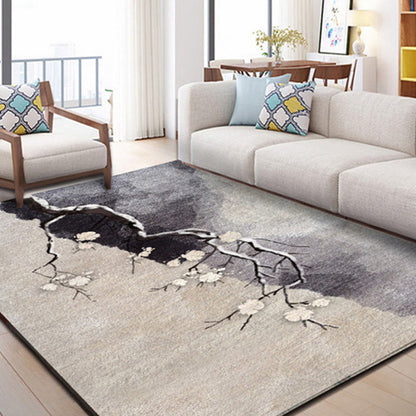 Rynx | Japanese Painting Printed Rug Multi Color Synthetics Rug Non-Slip Backing Pet-Friendly Rug for Drawing Room