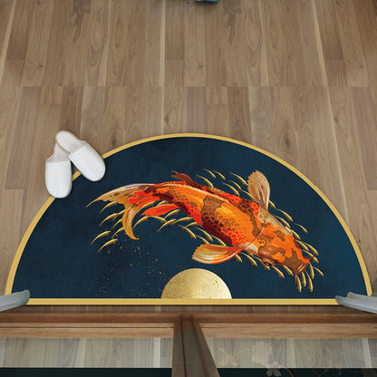 Rynx | Multi-Color Asia Rug Synthetics Freehand Print Carpet Machine Washable Pet-Friendly Non-Slip Backing Rug for Door