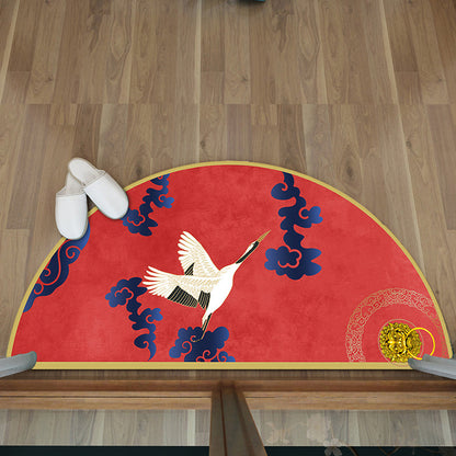 Rynx | Multi-Color Asia Rug Synthetics Freehand Print Carpet Machine Washable Pet-Friendly Non-Slip Backing Rug for Door