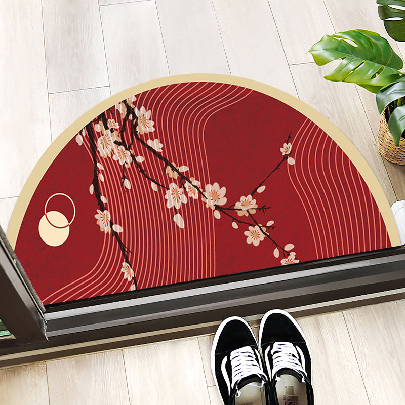 Rynx | Multi-Color Asia Rug Synthetics Freehand Print Carpet Machine Washable Pet-Friendly Non-Slip Backing Rug for Door