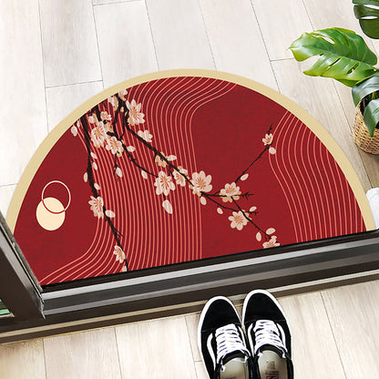 Rynx | Multi-Color Asia Rug Synthetics Freehand Print Carpet Machine Washable Pet-Friendly Non-Slip Backing Rug for Door