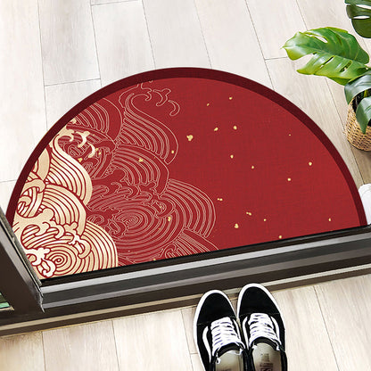 Rynx | Multi-Color Asia Rug Synthetics Freehand Print Carpet Machine Washable Pet-Friendly Non-Slip Backing Rug for Door