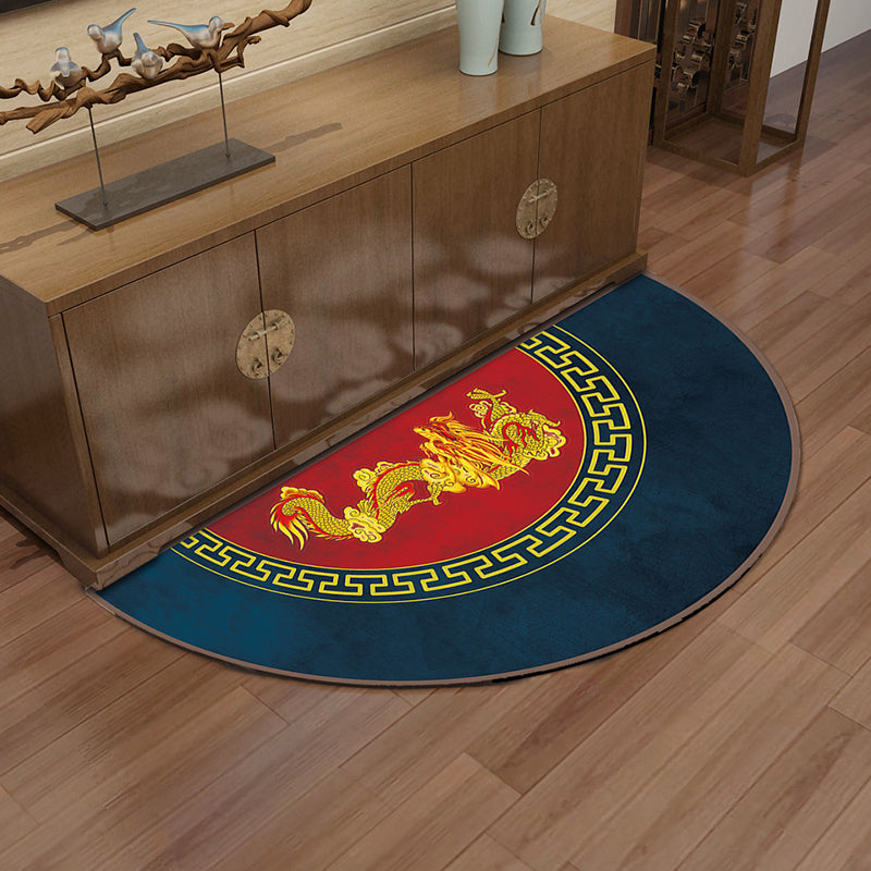 Rynx | Multi-Color Asia Rug Synthetics Freehand Print Carpet Machine Washable Pet-Friendly Non-Slip Backing Rug for Door