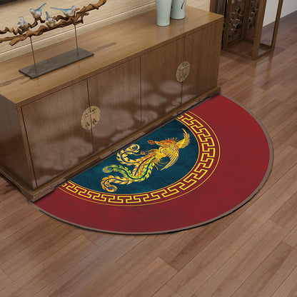 Rynx | Multi-Color Asia Rug Synthetics Freehand Print Carpet Machine Washable Pet-Friendly Non-Slip Backing Rug for Door