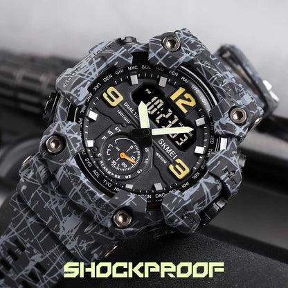 Rynx | Men's multifunctional large face sports watch, waterproof shockproof camouflage series