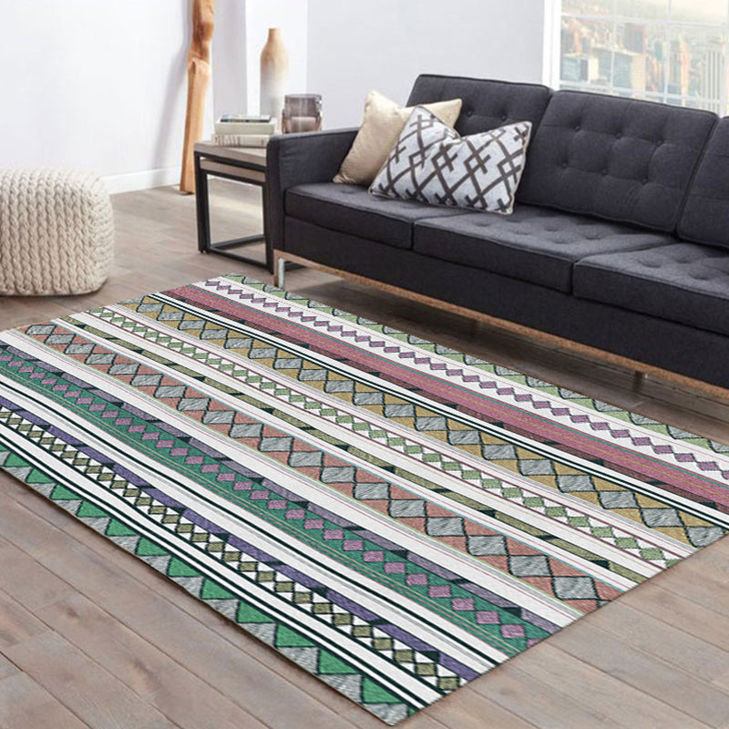 Rynx | Southwest Tribal Print Rug Multicolor Polypropylene Rug Non-Slip Pet Friendly Washable Rug for the Living Room
