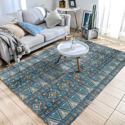 Rynx | Southwest Tribal Print Rug Multicolor Polypropylene Rug Non-Slip Pet Friendly Washable Rug for the Living Room