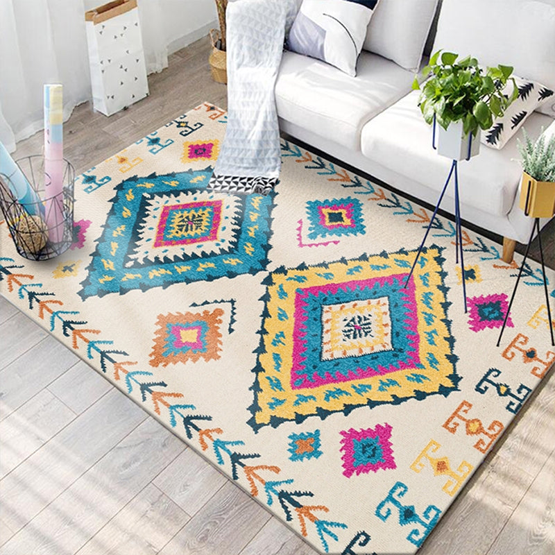 Rynx | Southwest Tribal Print Rug Multicolor Polypropylene Rug Non-Slip Pet Friendly Washable Rug for the Living Room