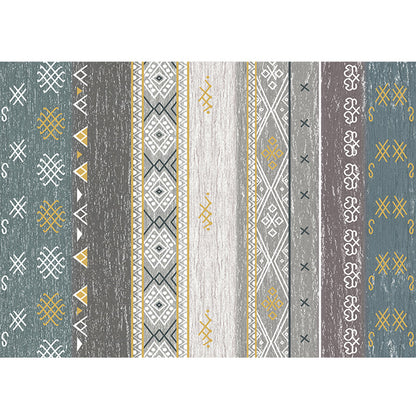 Rynx | Southwest Tribal Print Rug Multicolor Polypropylene Rug Non-Slip Pet Friendly Washable Rug for the Living Room