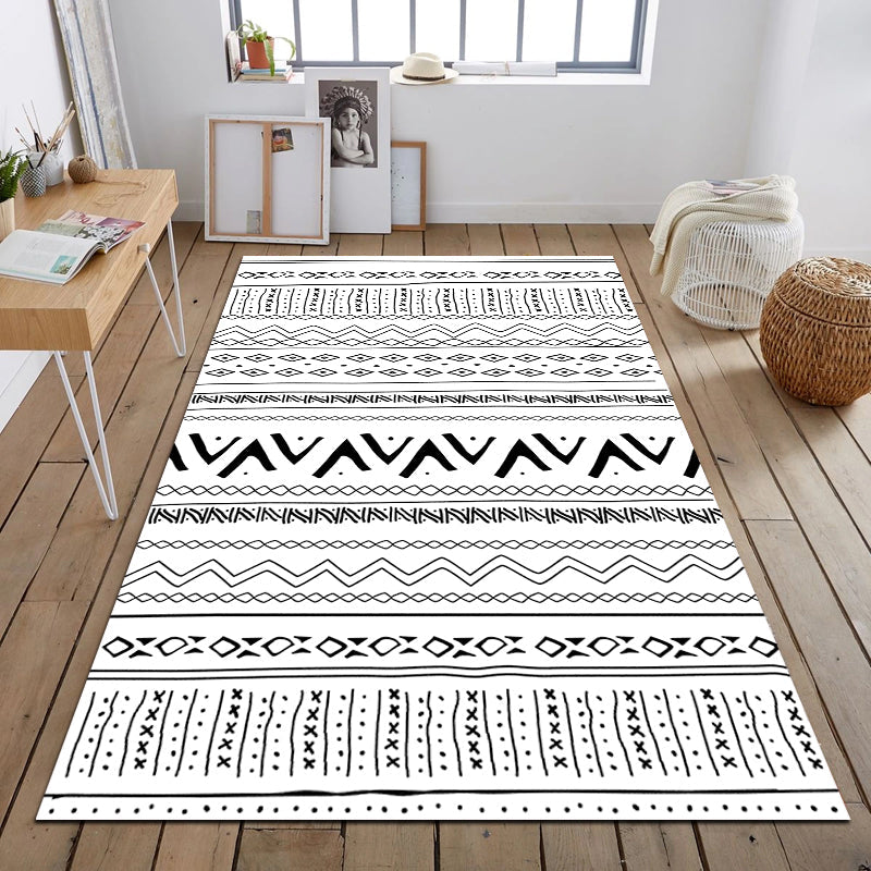 Rynx | Southwest Tribal Print Rug Multicolor Polypropylene Rug Non-Slip Pet Friendly Washable Rug for the Living Room