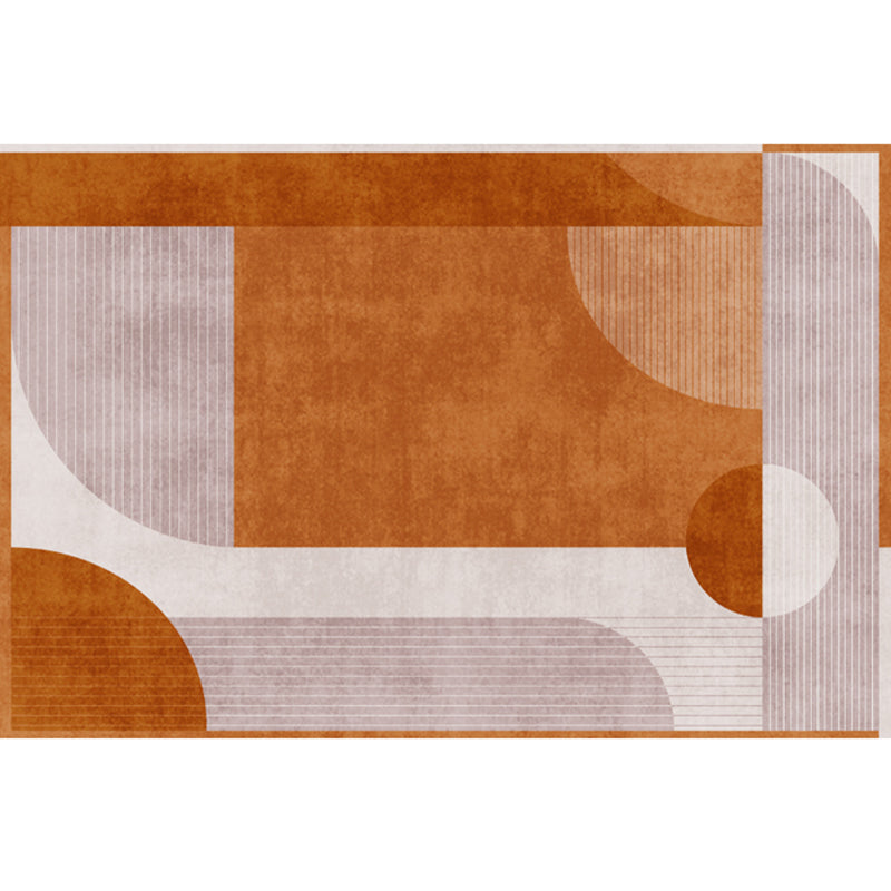 Rynx | Simplicity Colorblock Art Print Rug Multi Color Synthetics Carpet Non-Slip Backing Washable Pet Friendly Rug for Great Room