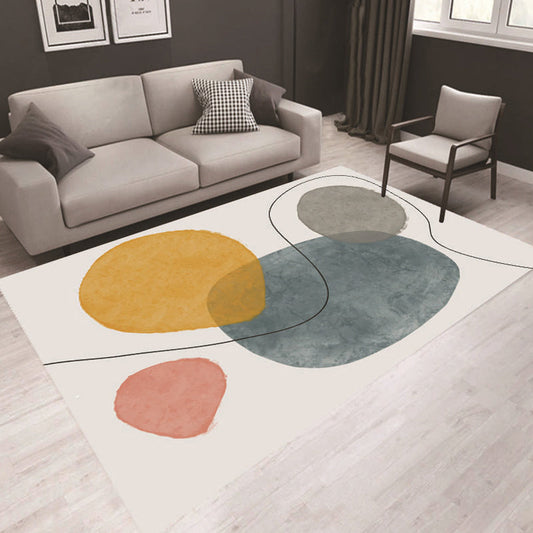 Rynx | Minimalist Interior Area Rug Multicolor Morandi Color Block Art Rug Polypropylene Pet Friendly Non-Slip Washable Rug