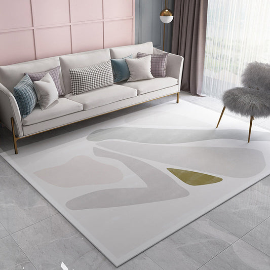 Rynx | Nordic Morandi Color Block Rug Multicolor Polypropylene Rug Non-Slip Back Stain Resistant Pet Friendly Rug for Family Room