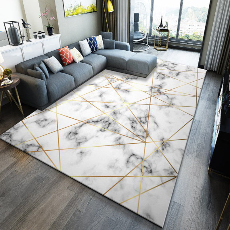 Rynx | Fashion Modernism Rug Multi Colored Geometric Rug Stain Resistant Machine Wash Anti-Slip Backing Rug for Family Room