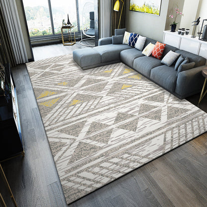 Rynx | Fashion Modernism Rug Multi Colored Geometric Rug Stain Resistant Machine Wash Anti-Slip Backing Rug for Family Room