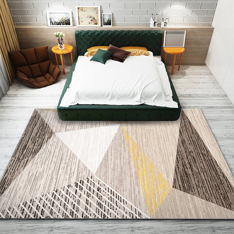 Rynx | Fashion Modernism Rug Multi Colored Geometric Rug Stain Resistant Machine Wash Anti-Slip Backing Rug for Family Room