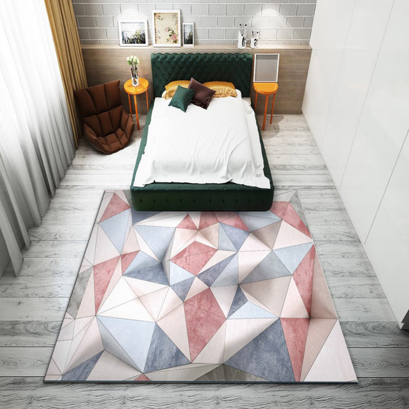 Rynx | Fashion Modernism Rug Multi Colored Geometric Rug Stain Resistant Machine Wash Anti-Slip Backing Rug for Family Room
