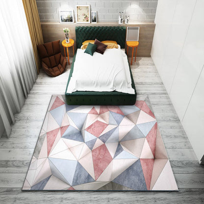 Rynx | Fashion Modernism Rug Multi Colored Geometric Rug Stain Resistant Machine Wash Anti-Slip Backing Rug for Family Room