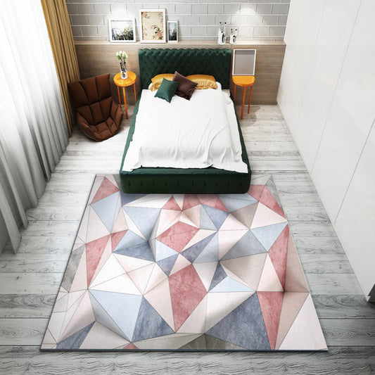 Rynx | Fashion Modernism Rug Multi Colored Geometric Rug Stain Resistant Machine Wash Anti-Slip Backing Rug for Family Room