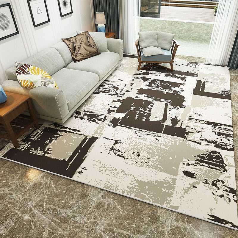Rynx | Fashion Modernism Rug Multi Colored Geometric Rug Stain Resistant Machine Wash Anti-Slip Backing Rug for Family Room