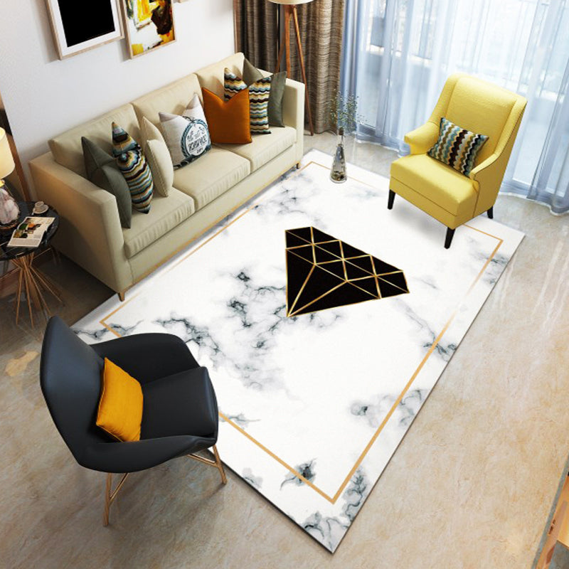 Rynx | Fashion Modernism Rug Multi Colored Geometric Rug Stain Resistant Machine Wash Anti-Slip Backing Rug for Family Room