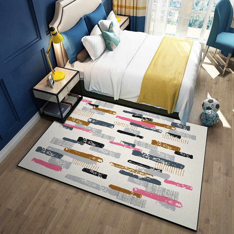 Rynx | Fashion Modernism Rug Multi Colored Geometric Rug Stain Resistant Machine Wash Anti-Slip Backing Rug for Family Room