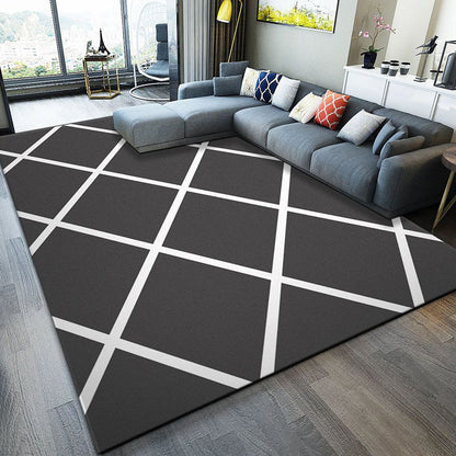Rynx | Fashion Modernism Rug Multi Colored Geometric Rug Stain Resistant Machine Wash Anti-Slip Backing Rug for Family Room