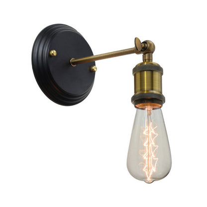 Rynx | Exposed Bulb Design Metal Wall Lamp Factory 1 Head Dining Room Wall Light with Swivel Joint