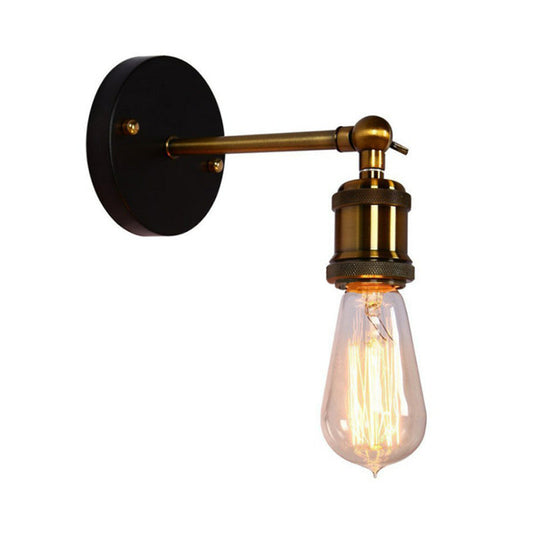 Rynx | Exposed Bulb Design Metal Wall Lamp Factory 1 Head Dining Room Wall Light with Swivel Joint