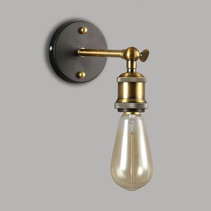 Rynx | Exposed Bulb Design Metal Wall Lamp Factory 1 Head Dining Room Wall Light with Swivel Joint