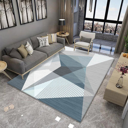 Rynx | Formal Living Room Rug Multi Color Geometric Patterned Carpet Synthetics Anti-Slip Backing Washable Rug