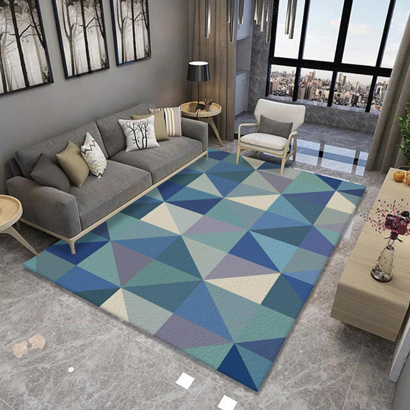 Rynx | Formal Living Room Rug Multi Color Geometric Patterned Carpet Synthetics Anti-Slip Backing Washable Rug