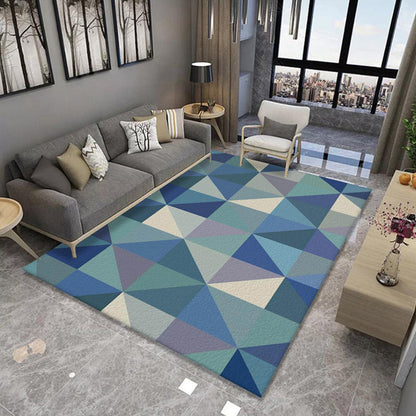 Rynx | Formal Living Room Rug Multi Color Geometric Patterned Carpet Synthetics Anti-Slip Backing Washable Rug