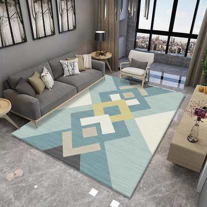 Rynx | Formal Living Room Rug Multi Color Geometric Patterned Carpet Synthetics Anti-Slip Backing Washable Rug