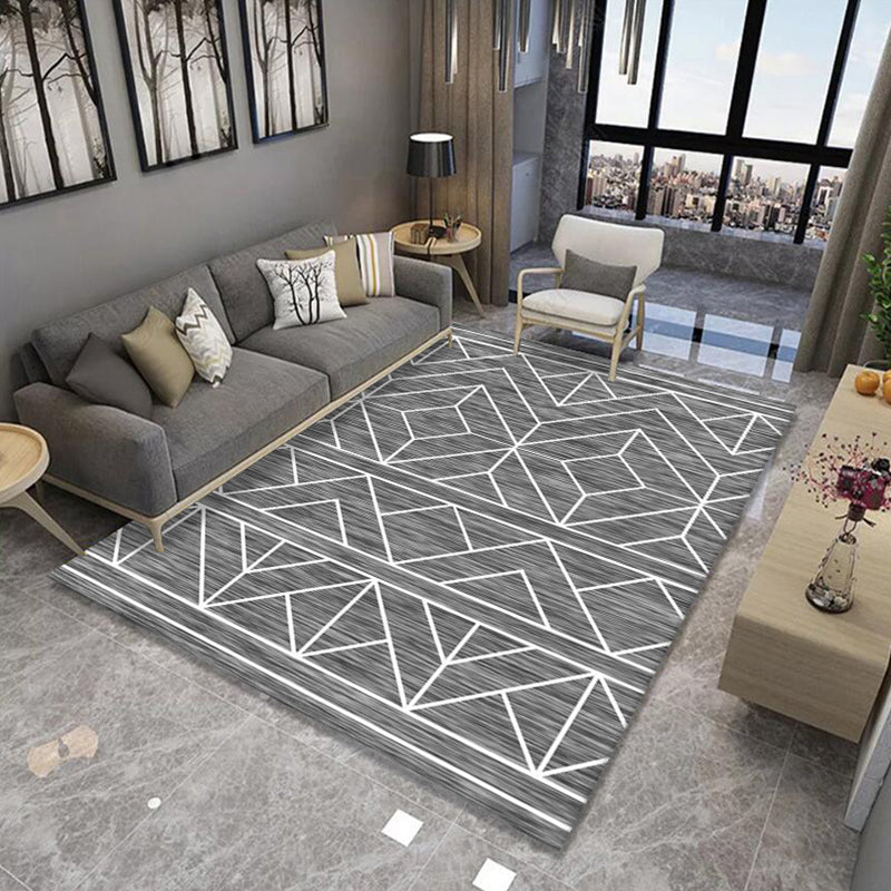 Rynx | Formal Living Room Rug Multi Color Geometric Patterned Carpet Synthetics Anti-Slip Backing Washable Rug