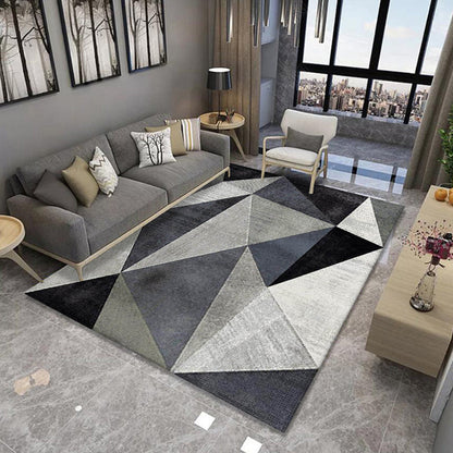 Rynx | Formal Living Room Rug Multi Color Geometric Patterned Carpet Synthetics Anti-Slip Backing Washable Rug