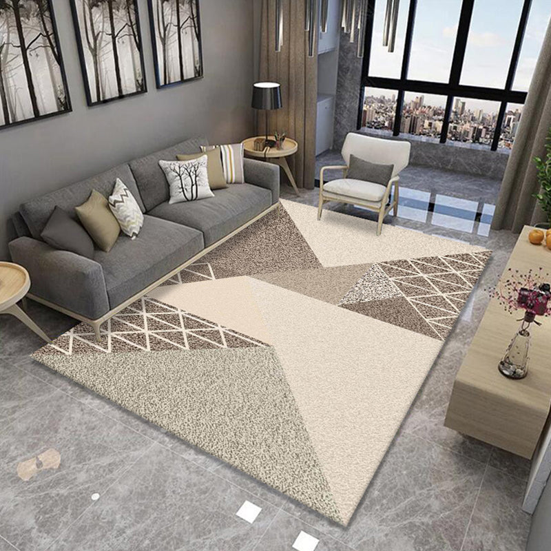 Rynx | Formal Living Room Rug Multi Color Geometric Patterned Carpet Synthetics Anti-Slip Backing Washable Rug